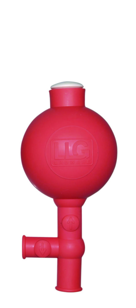 LLG-Sicherheitspipettierbälle, Naturkautschuk, rücklaufsicher, rot | Typ: LLG-Sicherheitspipettierball "Flip"