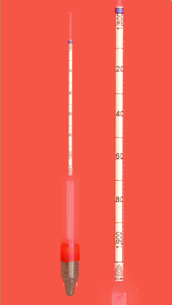 Dichte-Aräometer ohne Thermometer | Messbereich g/cm3: 2,000 ... 2,500