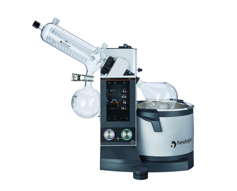 Rotary Evaporators Hei-VAP Ultimate Control, with hand lift | Description: G1 Angled condenser