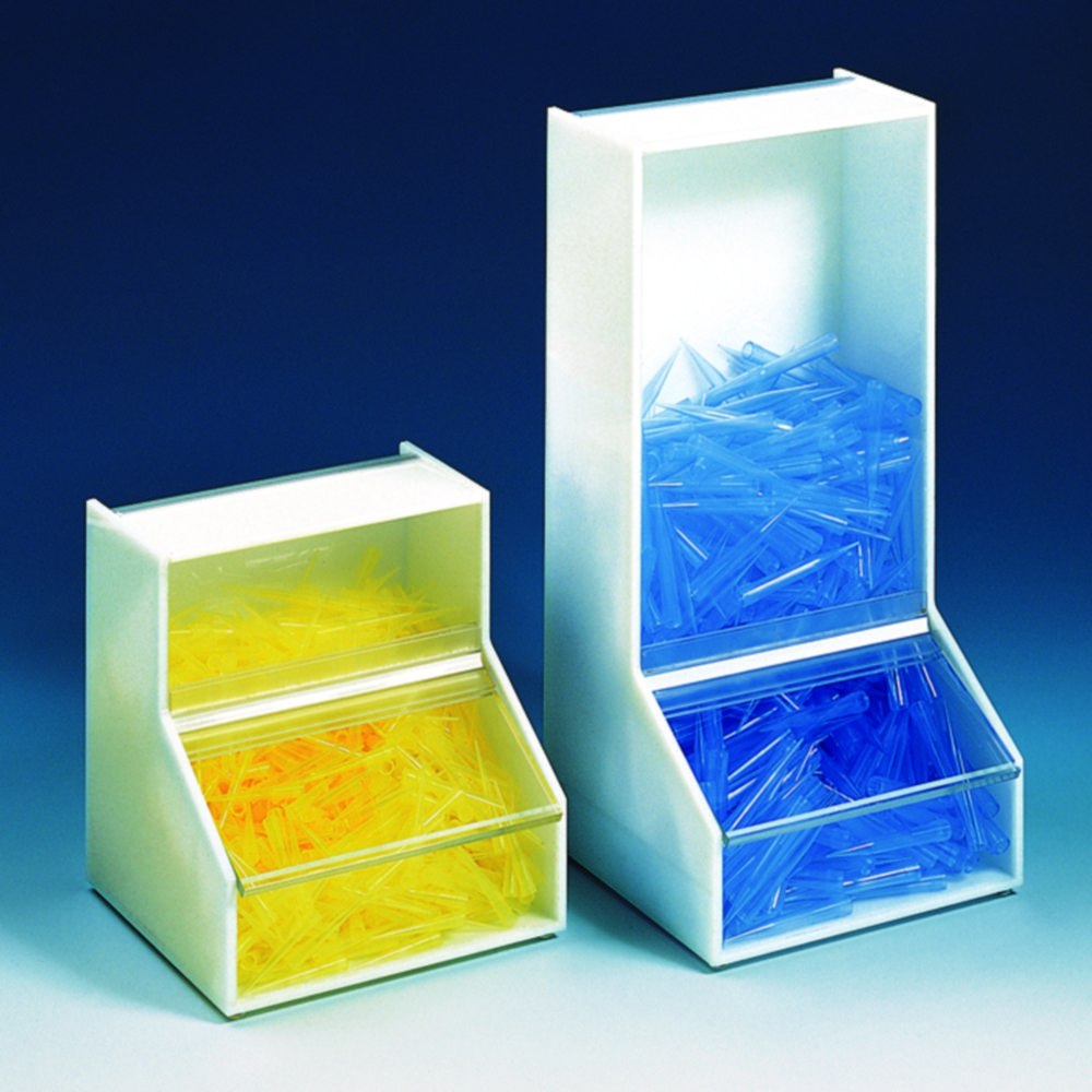 Storage and dispenser boxes, PMMA | Dimensions (WxDxH): 165 x 152 x 355 mm