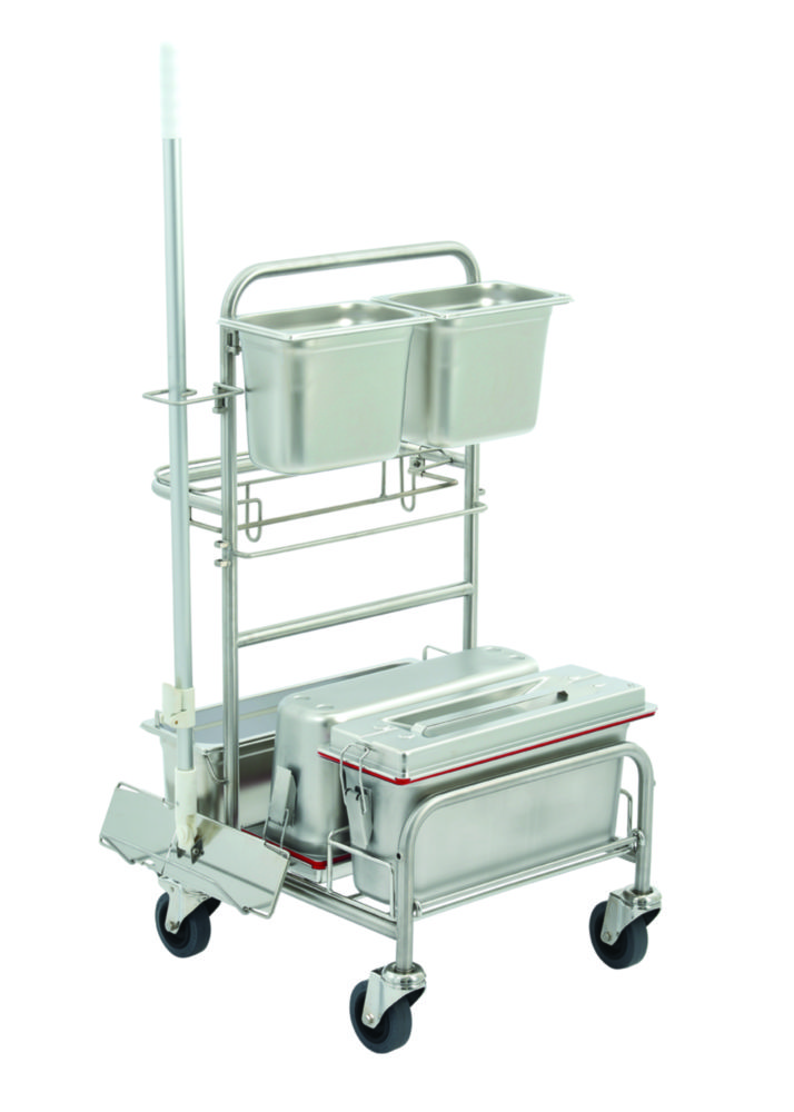 Cleaning trolleys Clino® CR4 EM-GMP, stainless steel