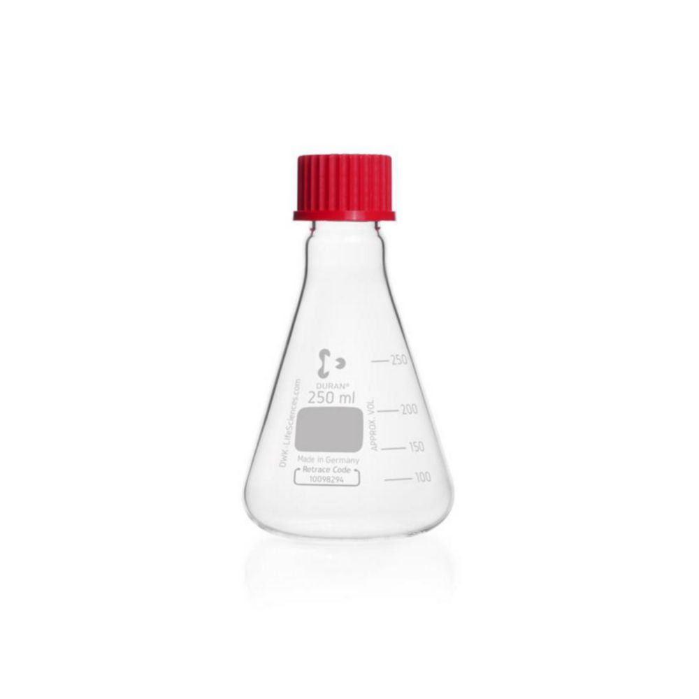 Erlenmeyer flasks, DURAN®, with screw neck | Nominal capacity: 250 ml