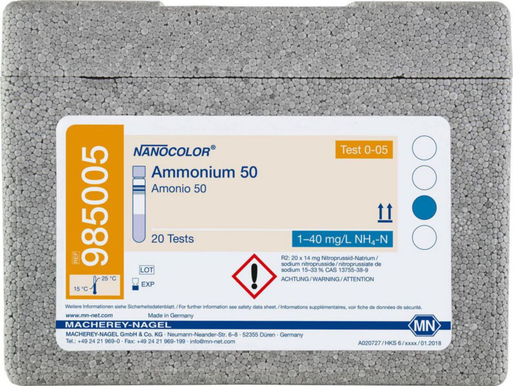 Tube tests NANOCOLOR® Ammonium | Description: Ammonium 50