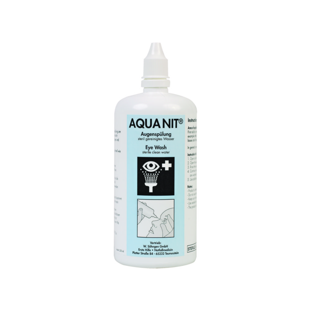Replacement bottle for Aqua NIT® eye wash box, sterile water