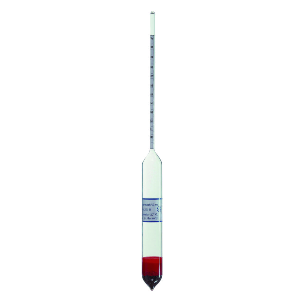 LLG-Precison-Hydrometer, Alcoholmeters, with thermometer, calibratable | Type: 4