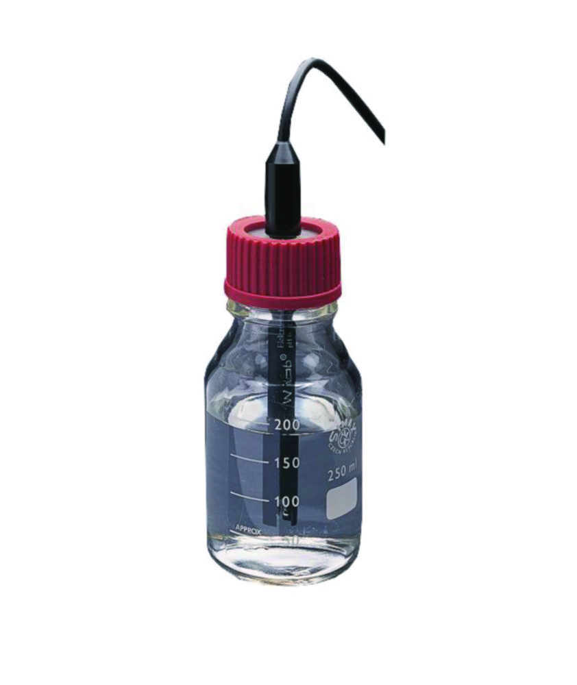 Elektroden-Aufbewahrungsflasche | Typ: Elektroden-Aufbewahrungsflasche komplett mit 250 ml 3 mol KCl Lösung und Spezialdichtung