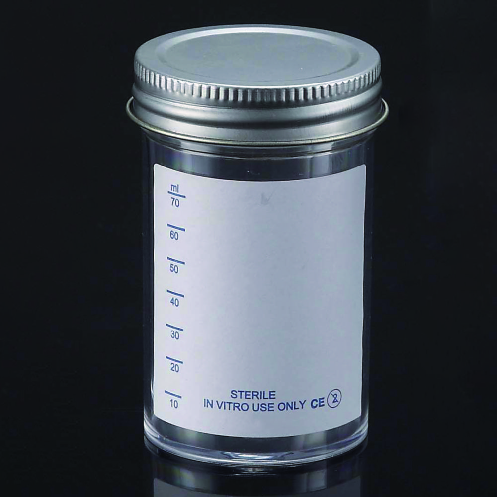 LLG-Sample containers, PS, with metal cap, sterile | Nominal capacity: 250 ml