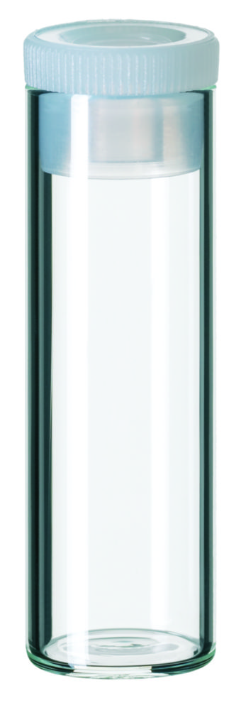 LLG-Flachbodengläser mit PE-Kappe (mit abgeschmolzenem Rand) ND8, ND12, ND15 | Nennvolumen: 4 ml