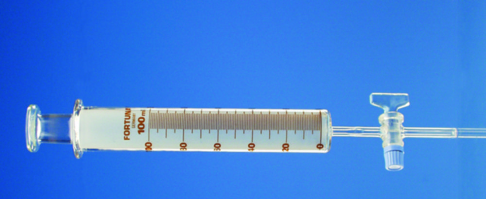 Gas syringes, FORTUNA®, soda lime glass, with capillary stopcock