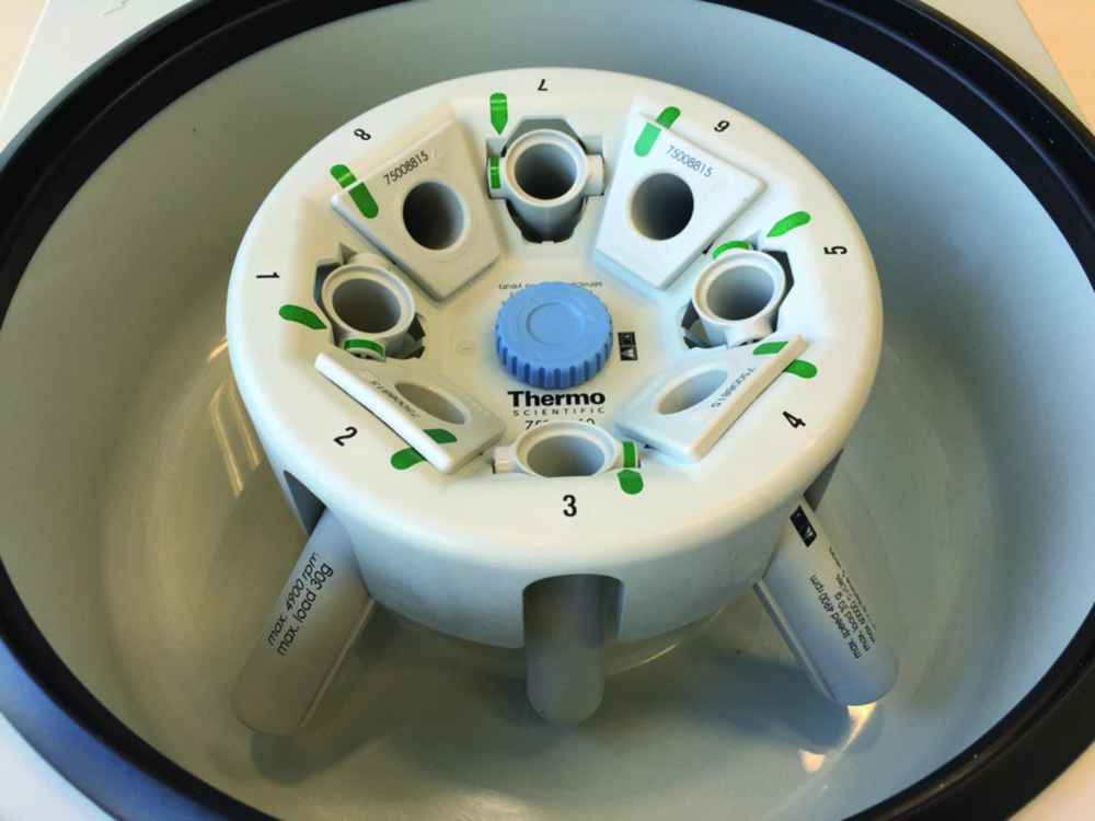 Zubehör für Thermo Scientific™ Medifuge™ | Beschreibung: DualSpin Rotor mit fixen Winkeln und Schwingbehälter-Sets