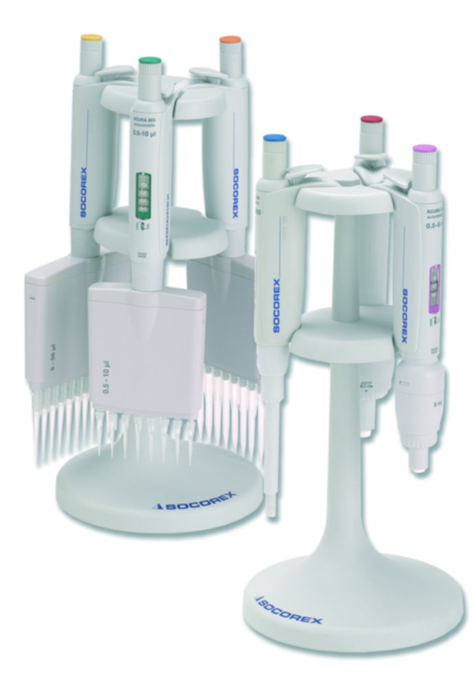 Pipette stand for Single and Multichannel microliter pipettes, for Calibra® and Acura® models | Description: Pipette stand 340 for 3 pipettes