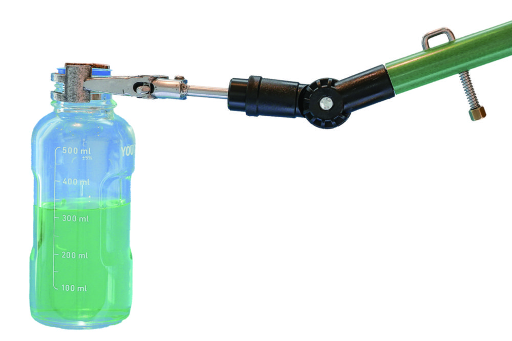 All purpose clamp for sample bottles, stainless steel