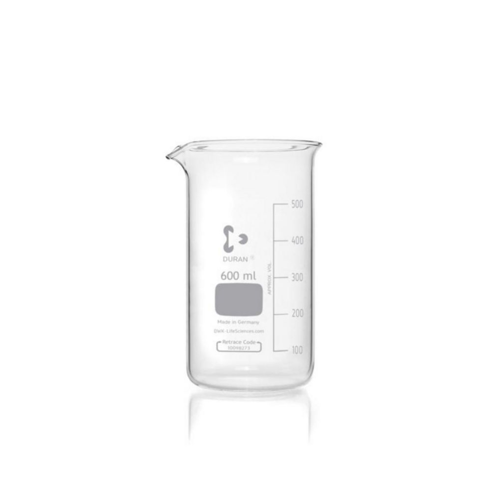 Beakers glass, DURAN®, tall form | Nominal capacity: 600 ml