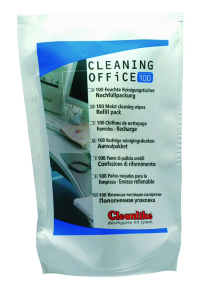 Cleaning Office, technical cleaning cloths with alcohol | Package contents: Refill pack of 100 tissues