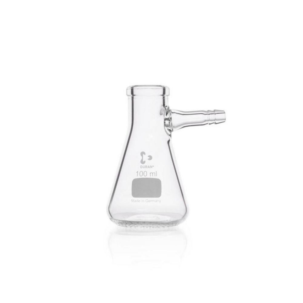 DURAN® Filtering Flask with Glass Hose Connection, Erlenmeyer shape | Capacity ml: 100