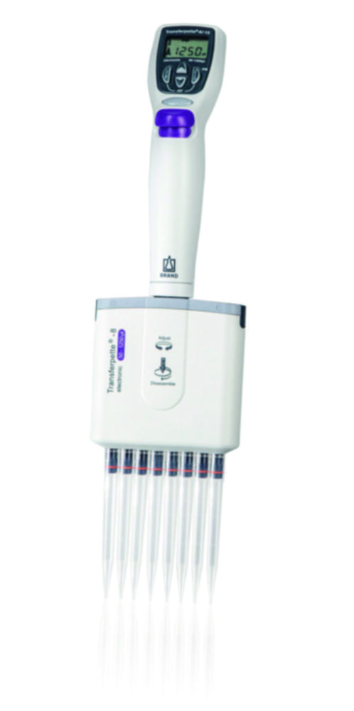 Multichannel microliter pipettes Transferpette®-8 / -12 electronic, variable | Capacity: 50 ... 1250 µl