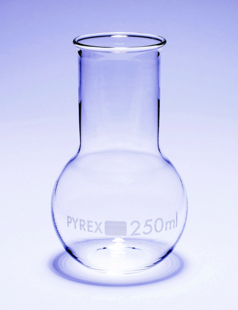 Flasks, boiling, flat bottom, wide neck, Pyrex® | Nominal capacity: 250 ml