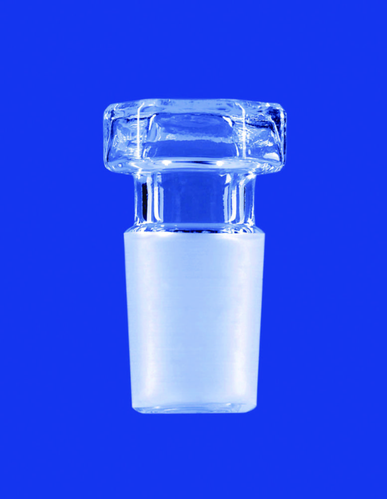 Hollow stoppers, hexagonal plate, borosilicate glass 3.3 | Ground size: NS10/19