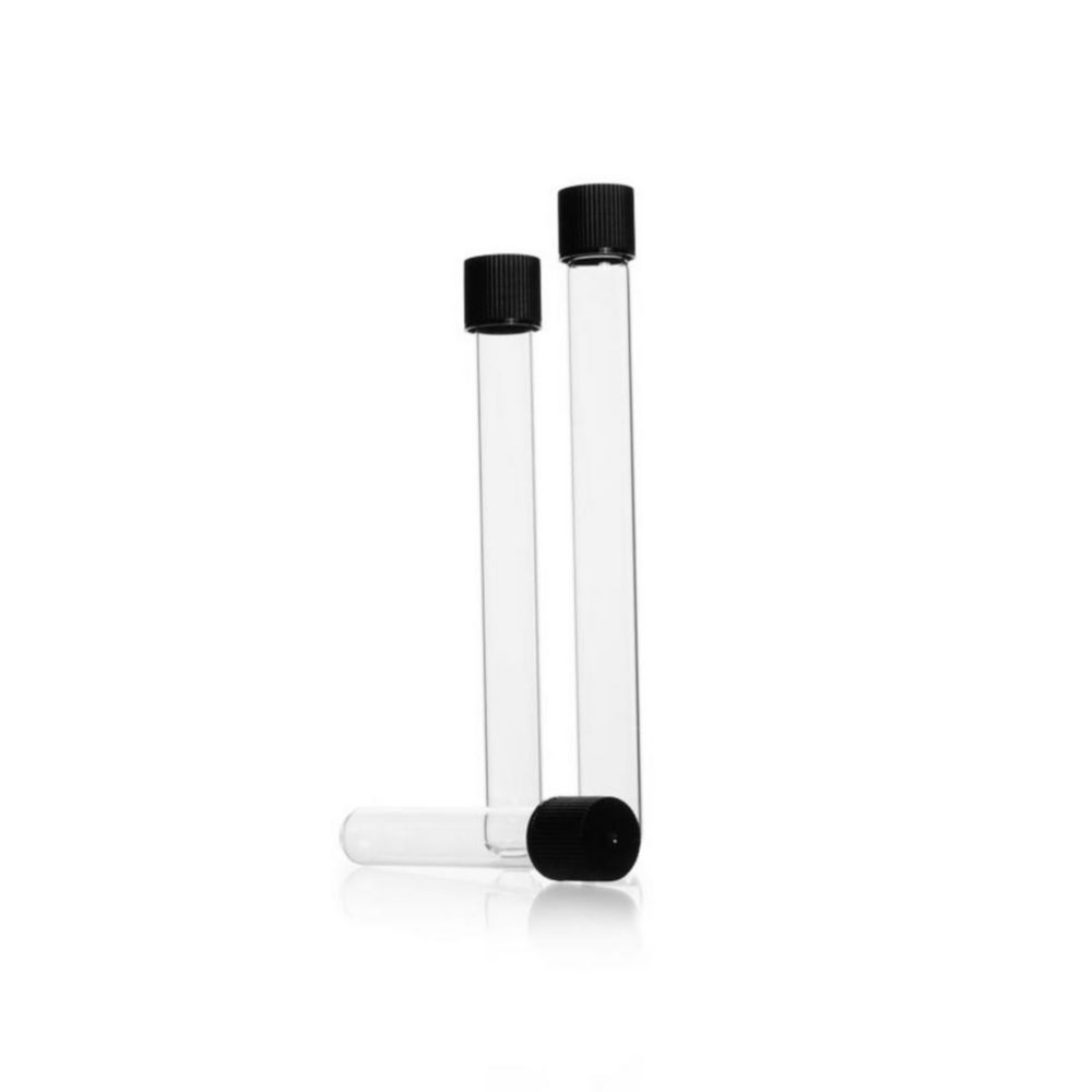 Disposable culture tubes, soda-lime glass, with screw cap | Capacity ml: 6