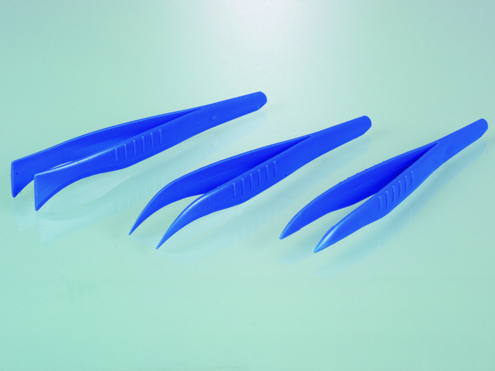 Disposable tweezers, PS, blue | Version: Straight