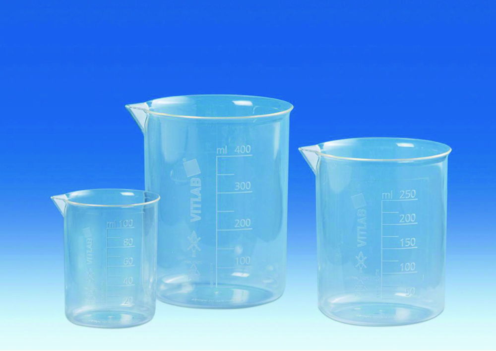 Griffin beakers, PMP, with embossed scale | Nominal capacity: 50 ml