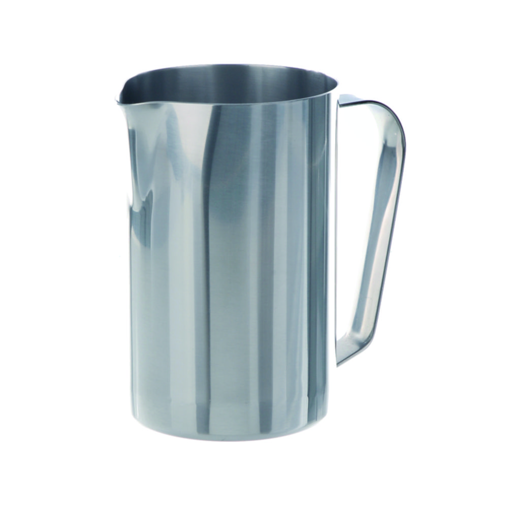Measuring jugs with handle, stainless steel, straight shape | Nominal capacity: 1000 ml