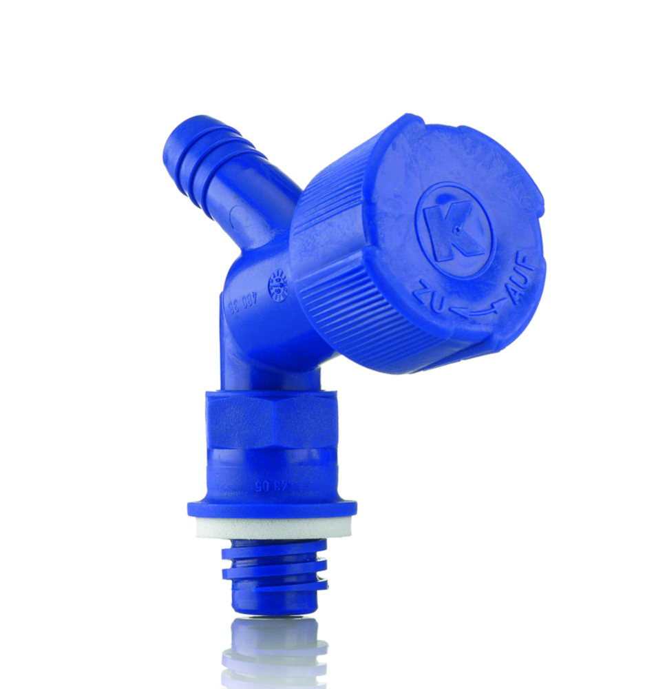 Accessories for series 350 aspirator bottles | Type: Stopcock, HDPE, blue