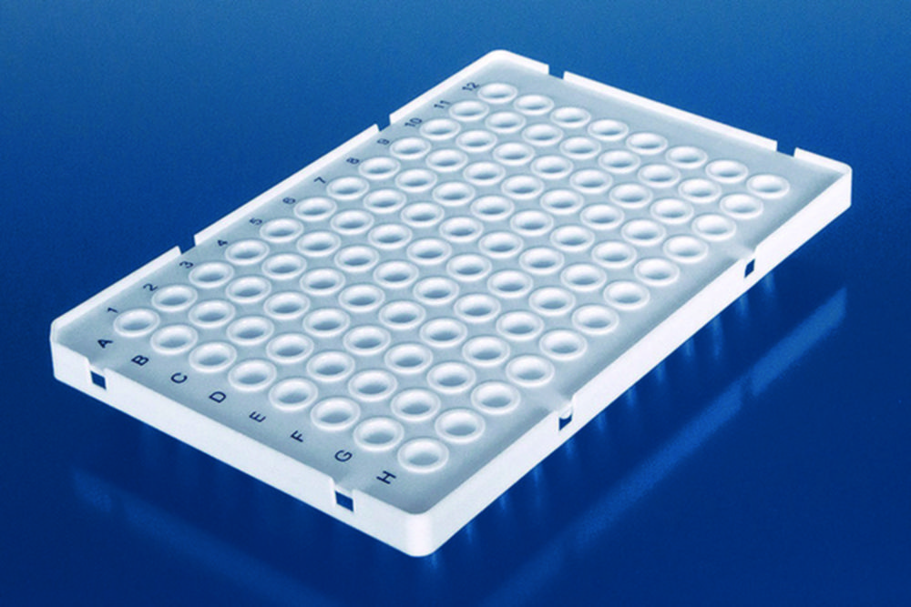 96-well PCR-Platten, PP, erhöhter halber Rahmen | Anzahl Wells: 96