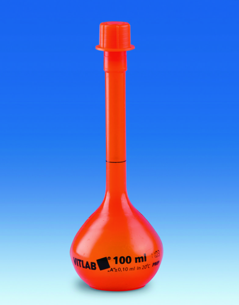 Volumetric flasks with screw cap of PMP, class A, opaque | Nominal capacity: 50 ml