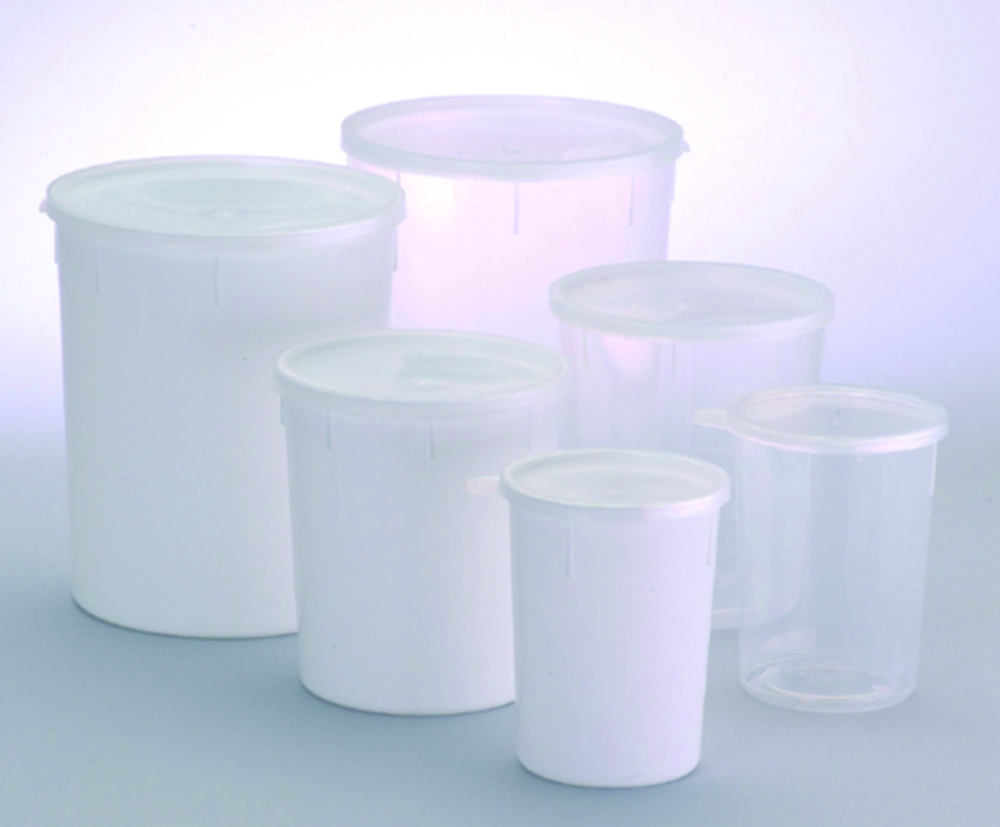 Jars, conical, with snap lid, PP | Nominal capacity: 920 ml