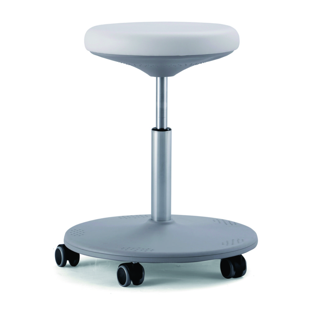 Laboratory stool Labster, with castors | Colour: White