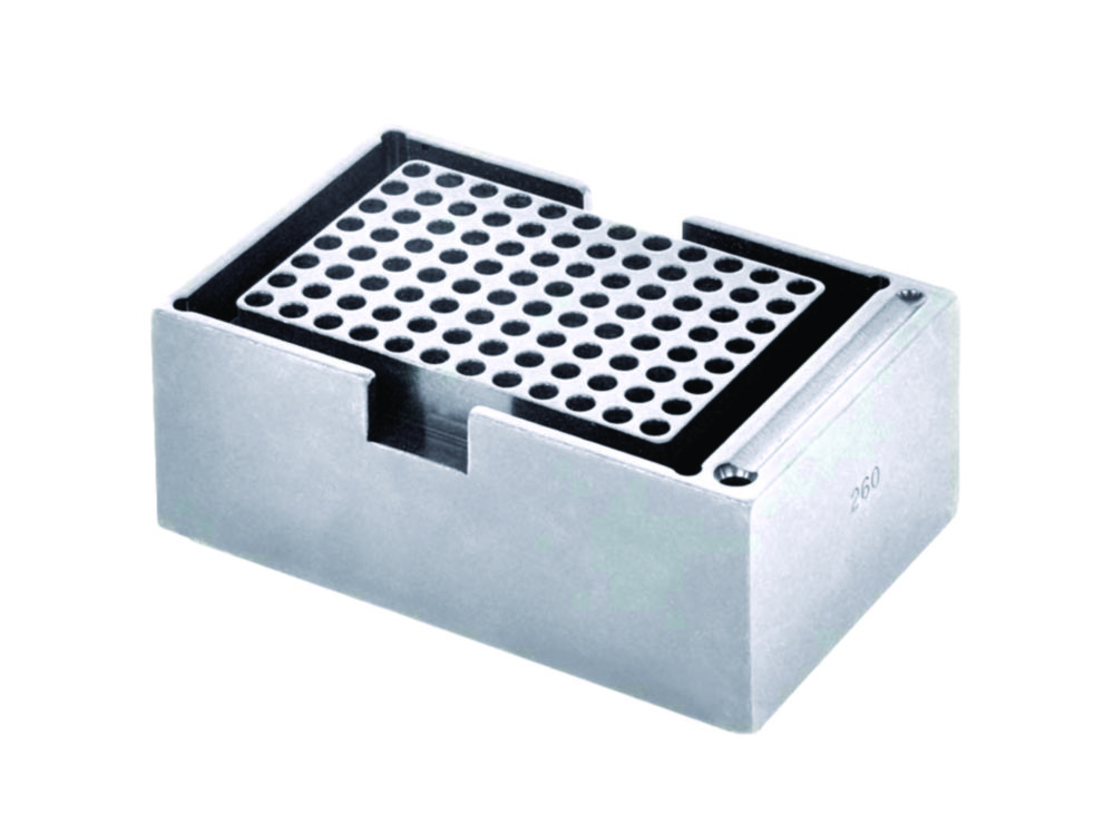 Blocks for PCR vessels and 96/384 well plates for Dry Block Heaters | For: 96 well PCR plates