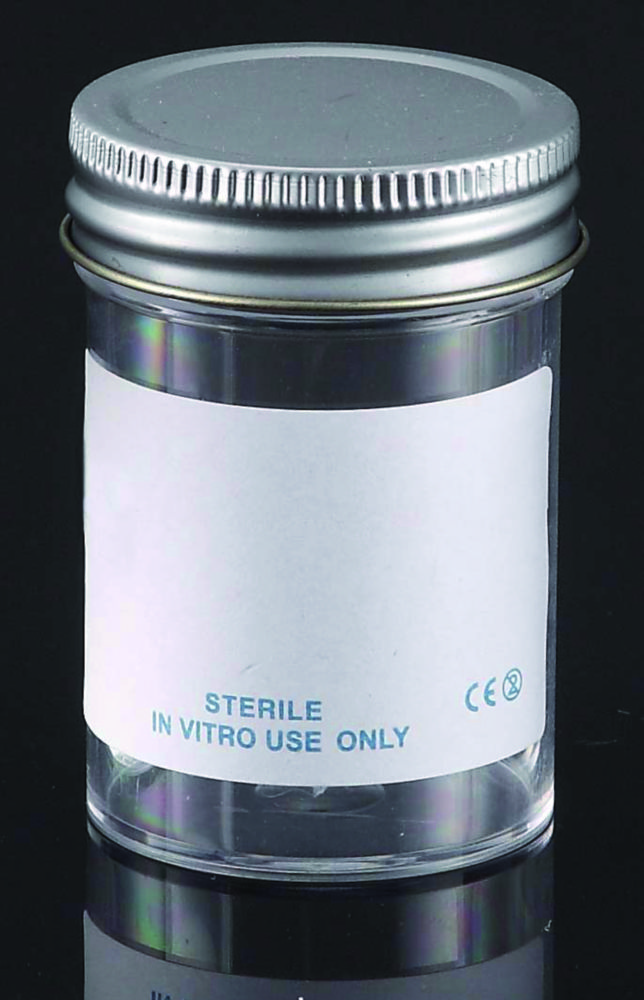 LLG-Probenbehälter, PS, mit Metallkappe, steril | Nennvolumen: 60 ml