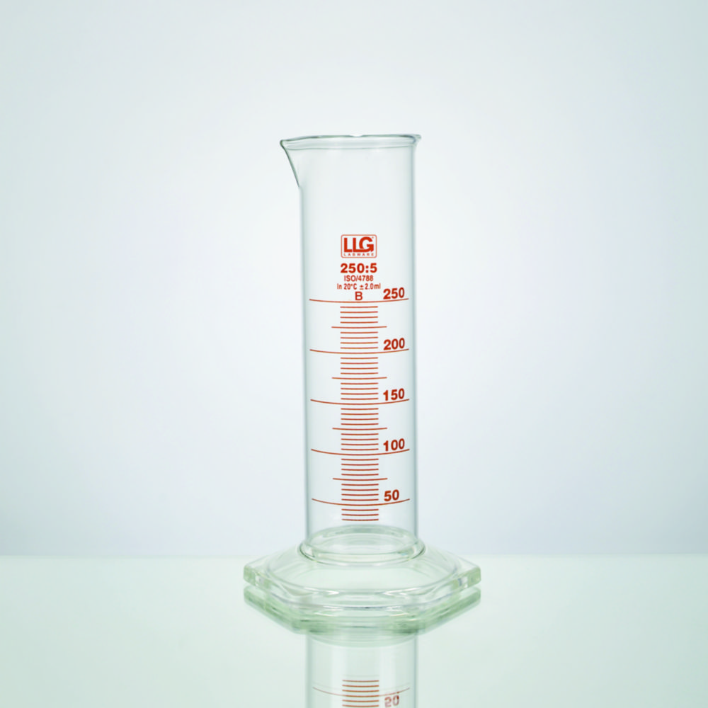 LLG-Messzylinder, Borosilikatglas 3.3, niedrige Form, Klasse B | Nennvolumen: 25 ml