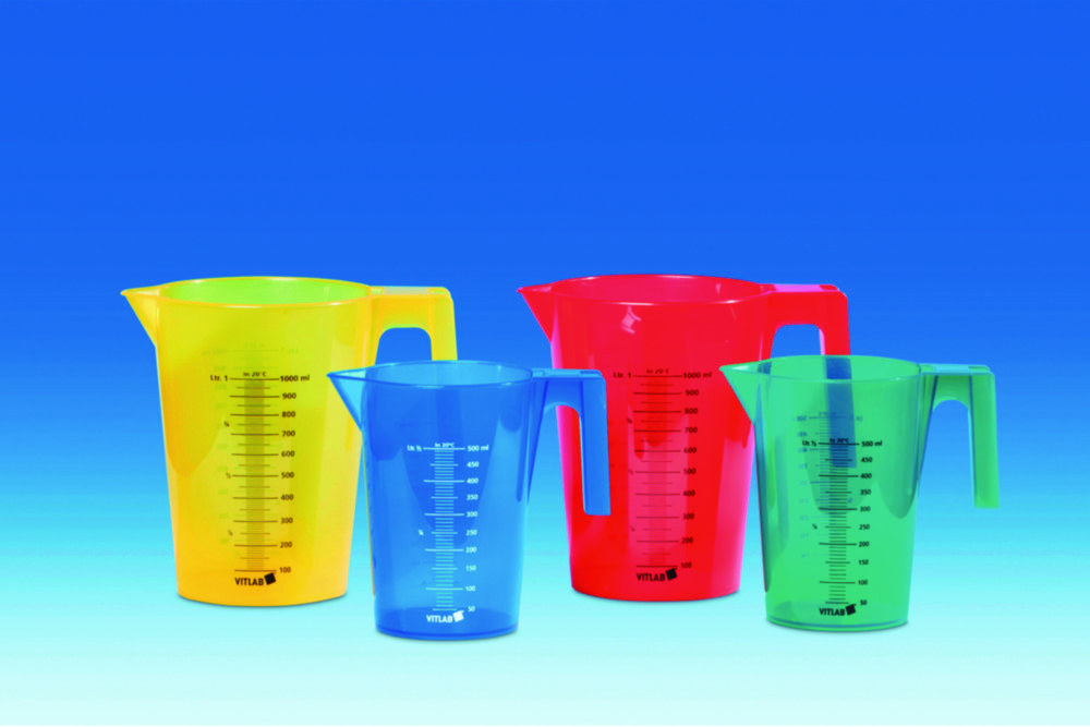 Graduated jugs, PP, coloured
