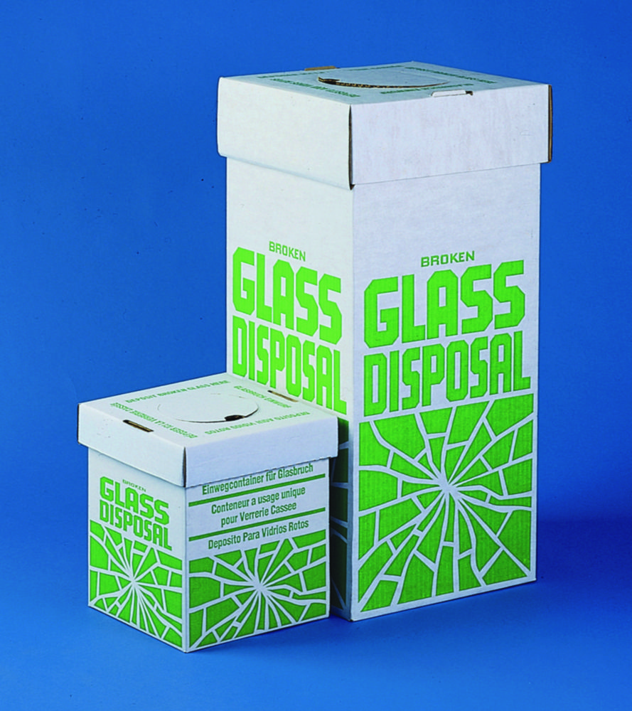 Disposal Cartons for Broken Glass | Description: Disposal cartons for broken glass, benchtop