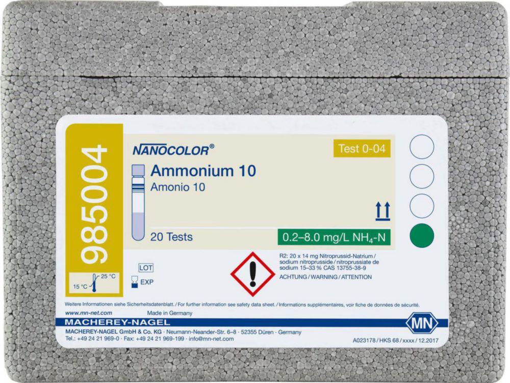 Rundküvettentests NANOCOLOR® Ammonium | Beschreibung: Ammonium 10