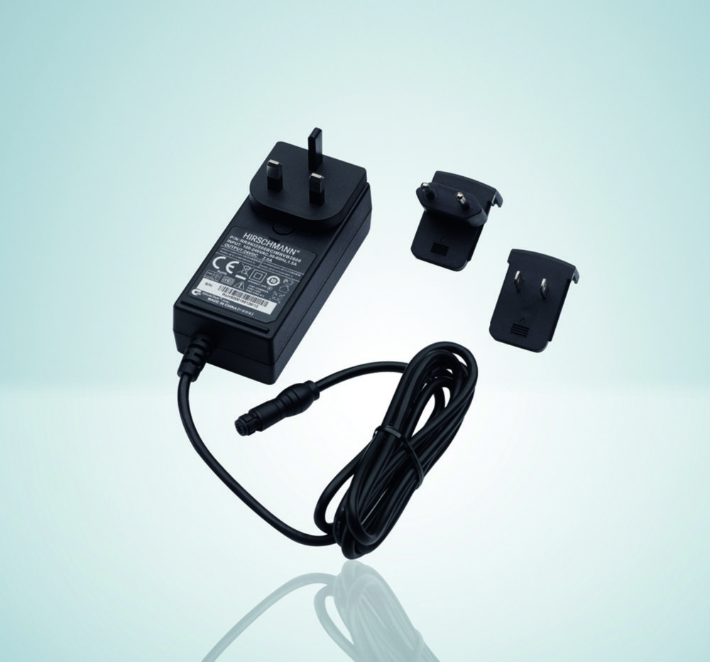 Power supply for pipette controller pipetus®, bottle-top dispensers and digital burettes opus® | Plug type: EU / UK / US