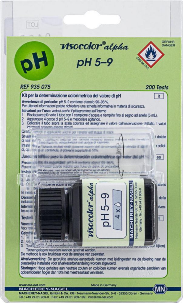 Testkits VISOCOLOR® alpha für Gewässeranalysen | Typ: pH 5.0 - 9.0