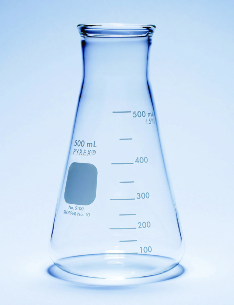 Erlenmeyer flasks, wide neck, heavy duty, Pyrex® | Nominal capacity: 1000 ml