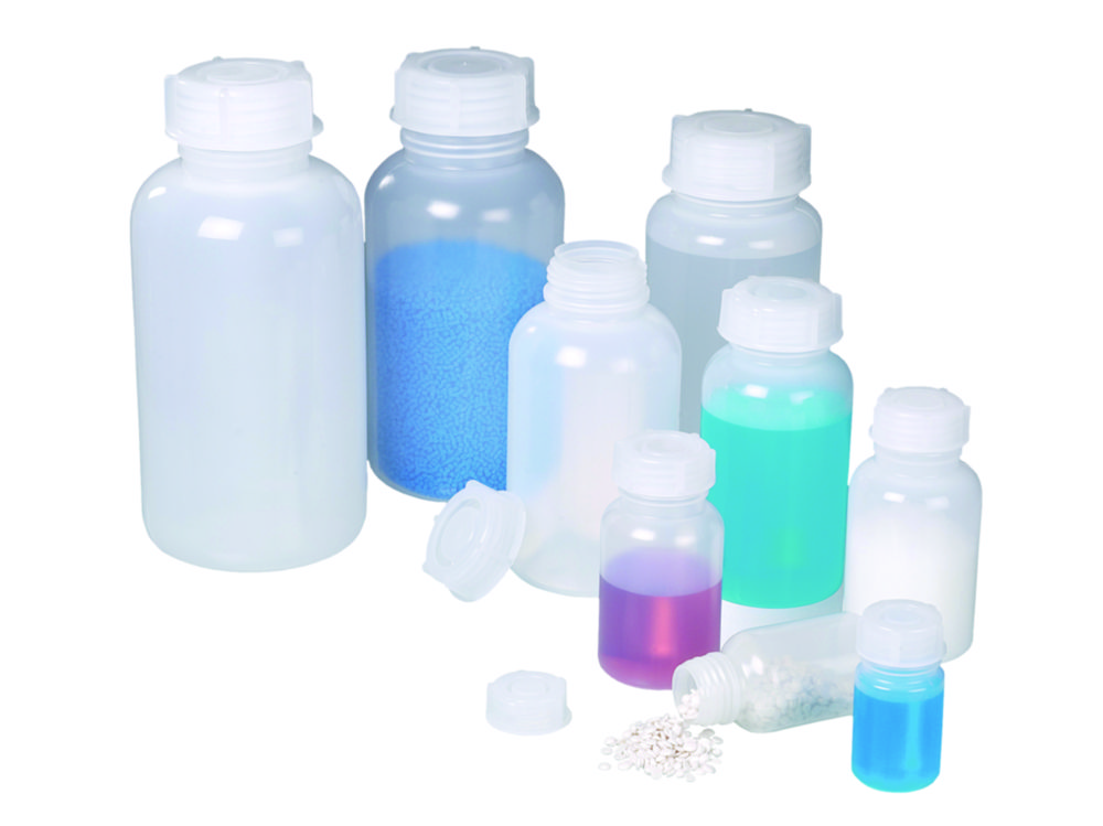 Wide-necked bottle, LDPE, transparent