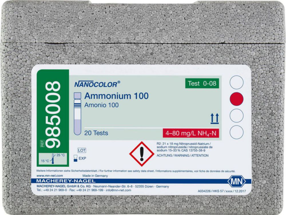Rundküvettentests NANOCOLOR® Ammonium | Beschreibung: Ammonium 100