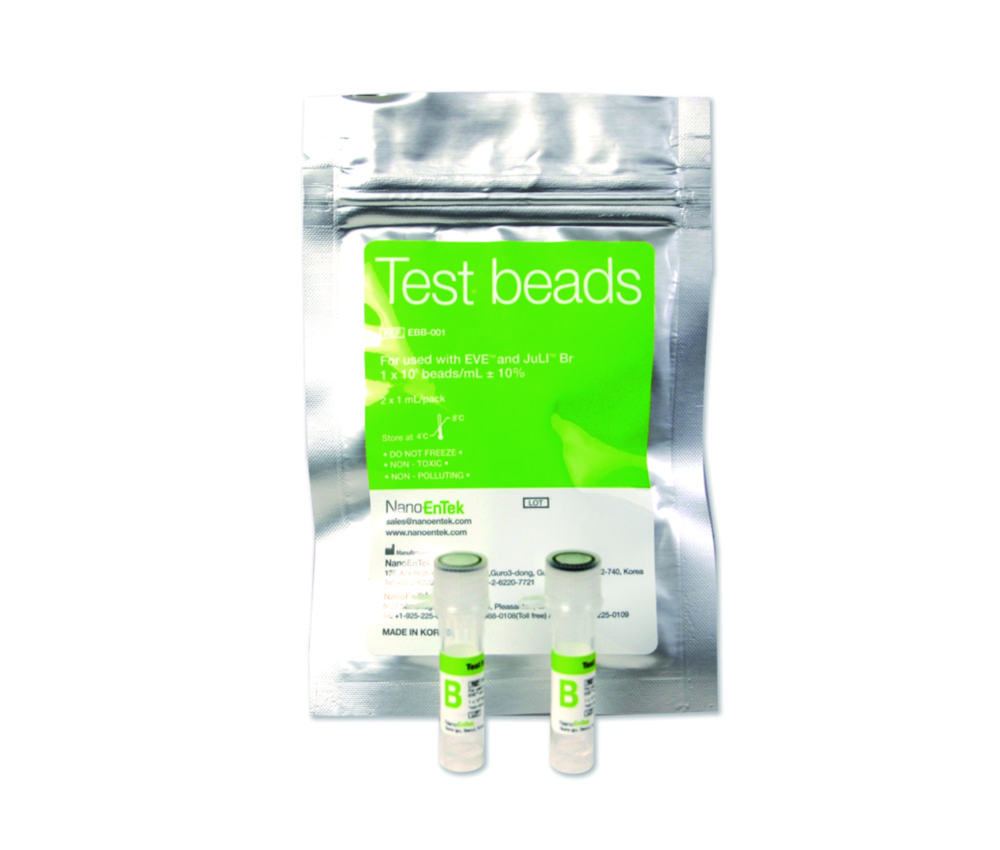 Accessories for automated Cell Counter EVE™ | Description: Test beads for EVE™ cell counter 1 x 1 ml concentration 1.0 x 10