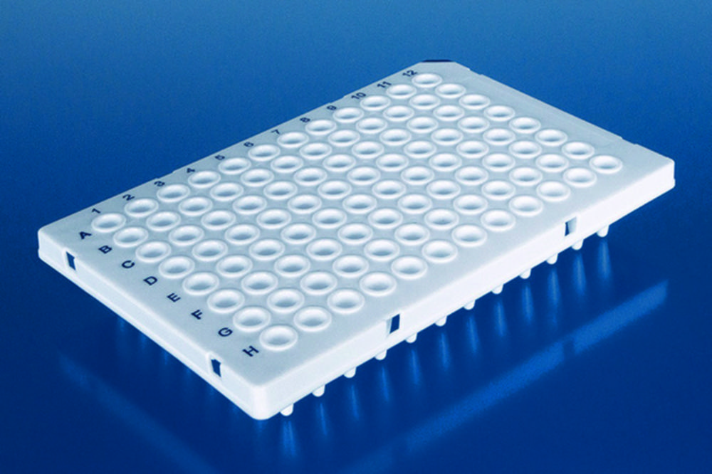 96-well PCR-Platten, PP, halber Rahmen | Anzahl Wells: 96