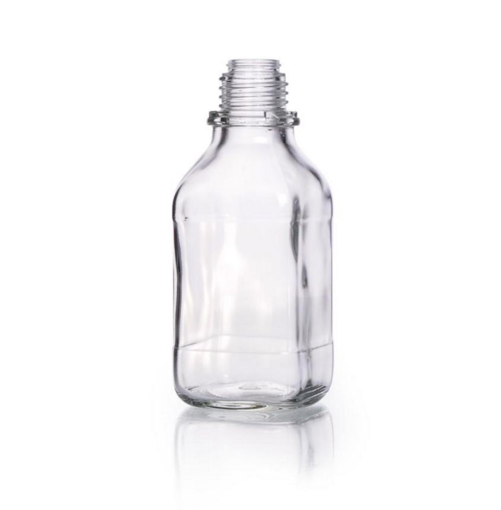 Narrow-mouth square bottles, soda-lime glass | Nominal capacity: 250 ml