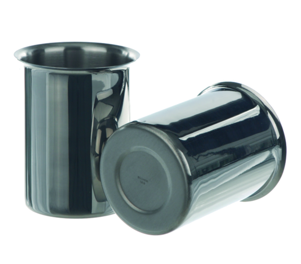 Beakers, stainless steel, with rim | Nominal capacity: 5000 ml