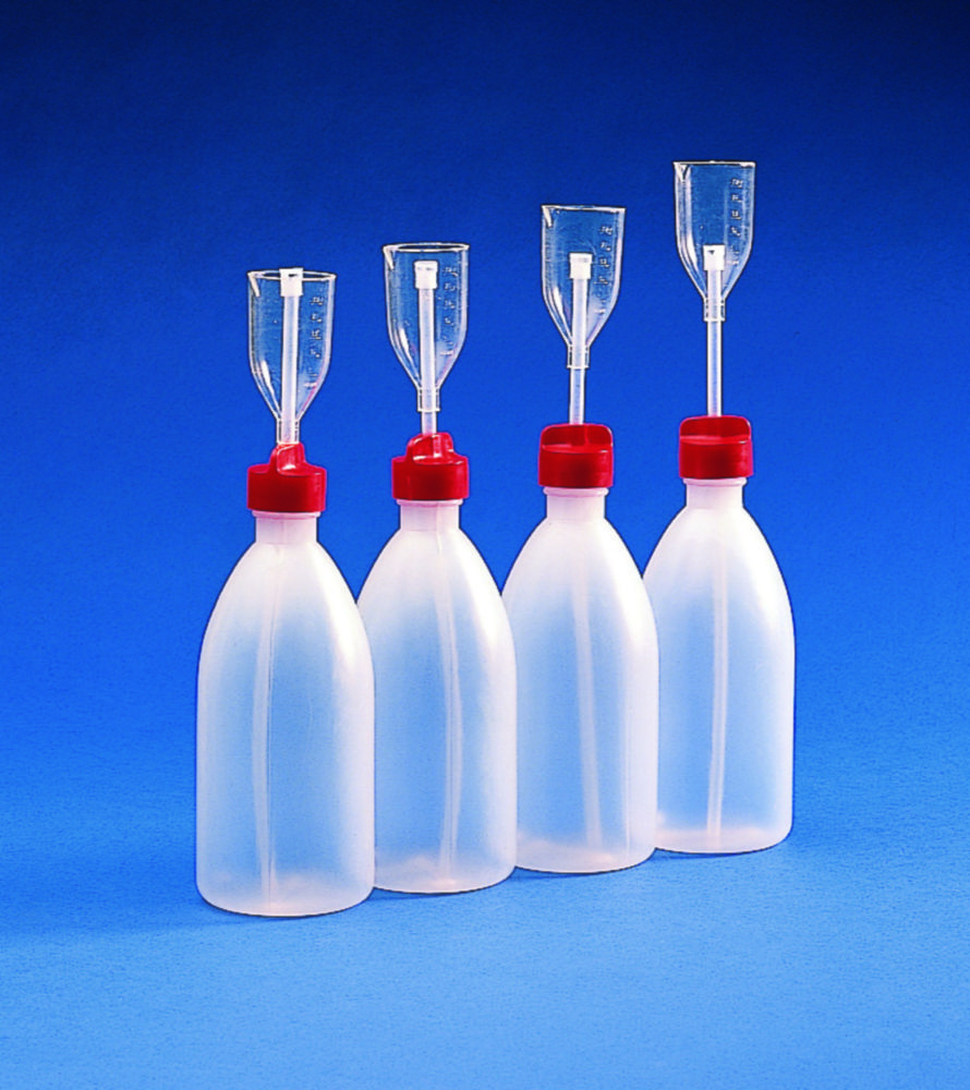 Dispensing bottles, PE, with graduated measuring cup | Nominal capacity: 1000 ml