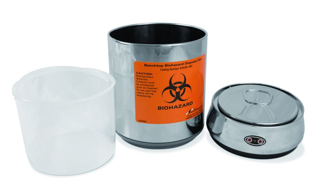 Disposal can biohazard, stainless steel, with motion sensor lid | Type: Disposal can