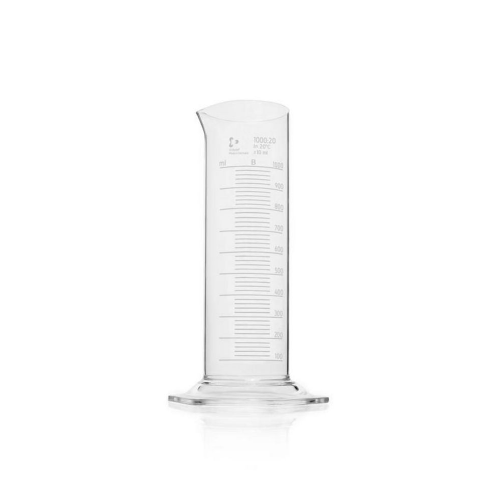 Measuring cylinders DURAN®, low form, class B, white graduations | Nominal capacity: 1000 ml