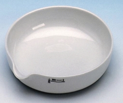 Evaporating basin,porcelain,flat,diam. 40 mm